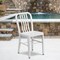 Flash Furniture Commercial Grade White Metal Indoor-Outdoor Chair CH-61200-18-WH-GG